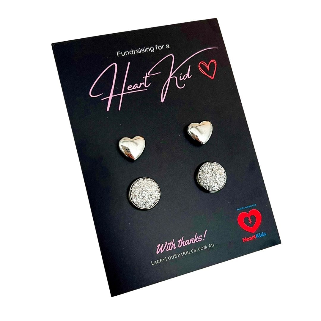 HeartKids Fundraiser Double Stainless Steel Stud Set February 2026