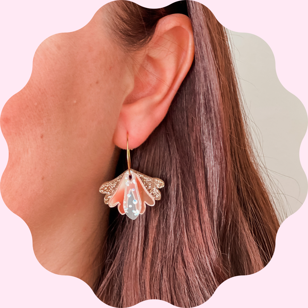 Layered Bloom Hoops - Peacock