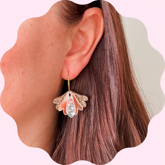 Layered Bloom Hoops - Peacock
