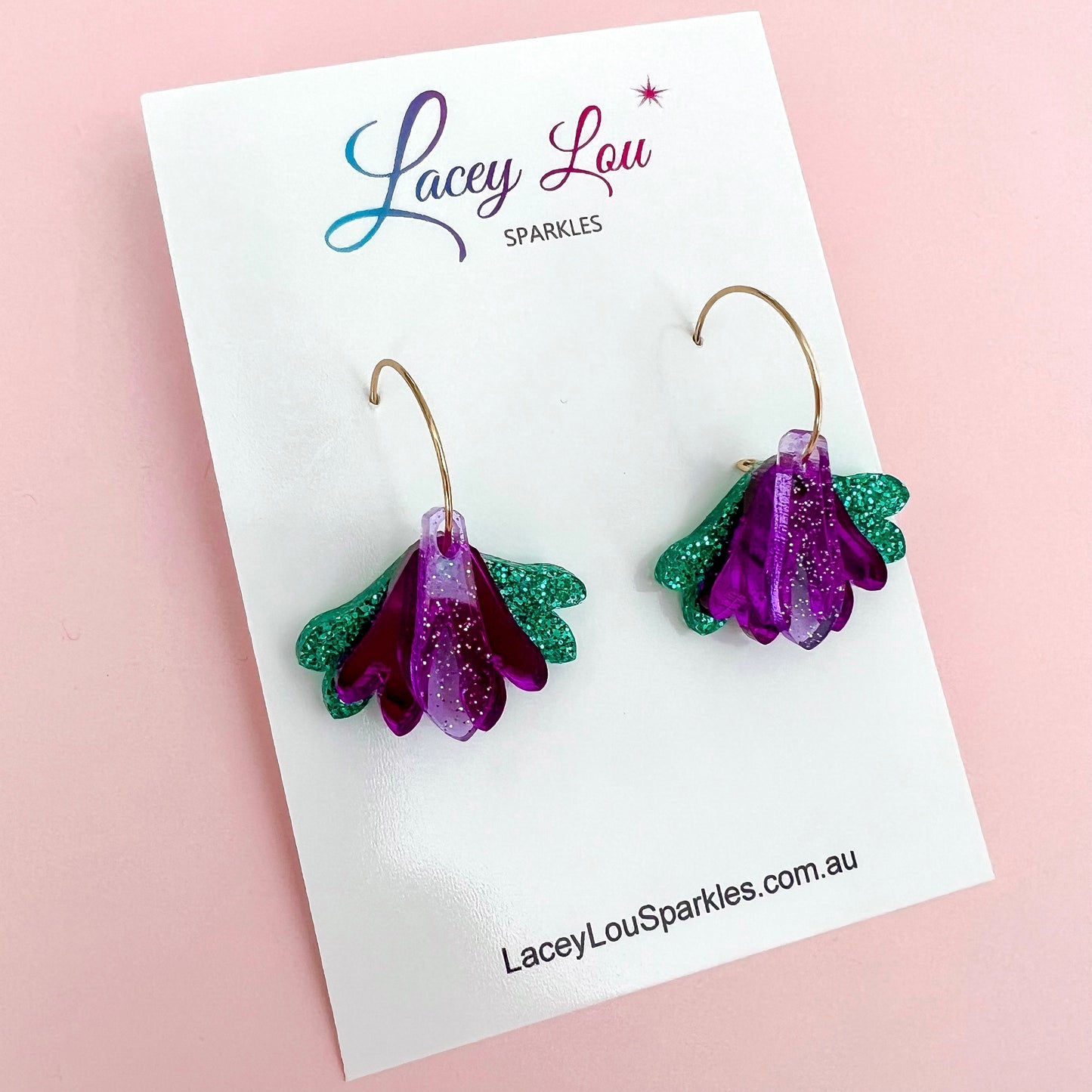 Layered Bloom Hoops - Peacock