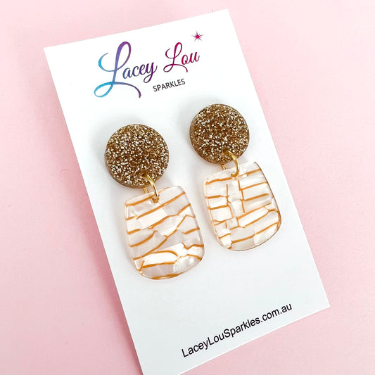 Small White Tiger Acrylic Dangle Earring