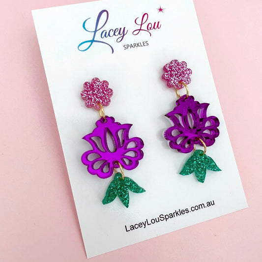 Purple Blossom Dangles