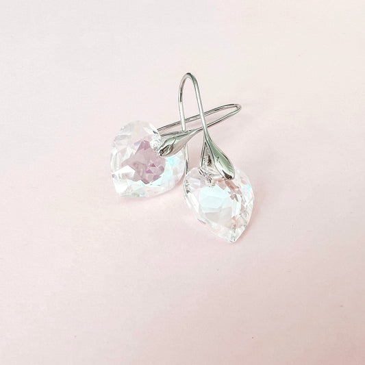 Clear Shimmer Crystal Heart Drops