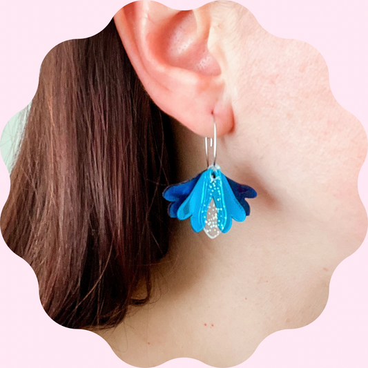 Layered Bloom Hoops - Orange & Pink