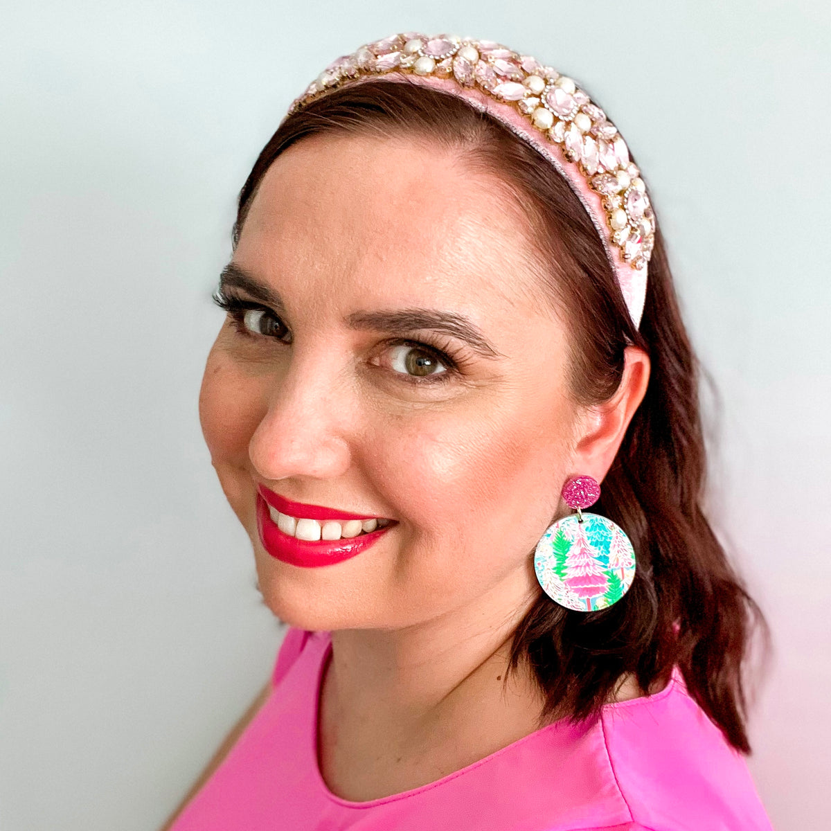 *CLEARANCE* Pastel Round Christmas Earrings