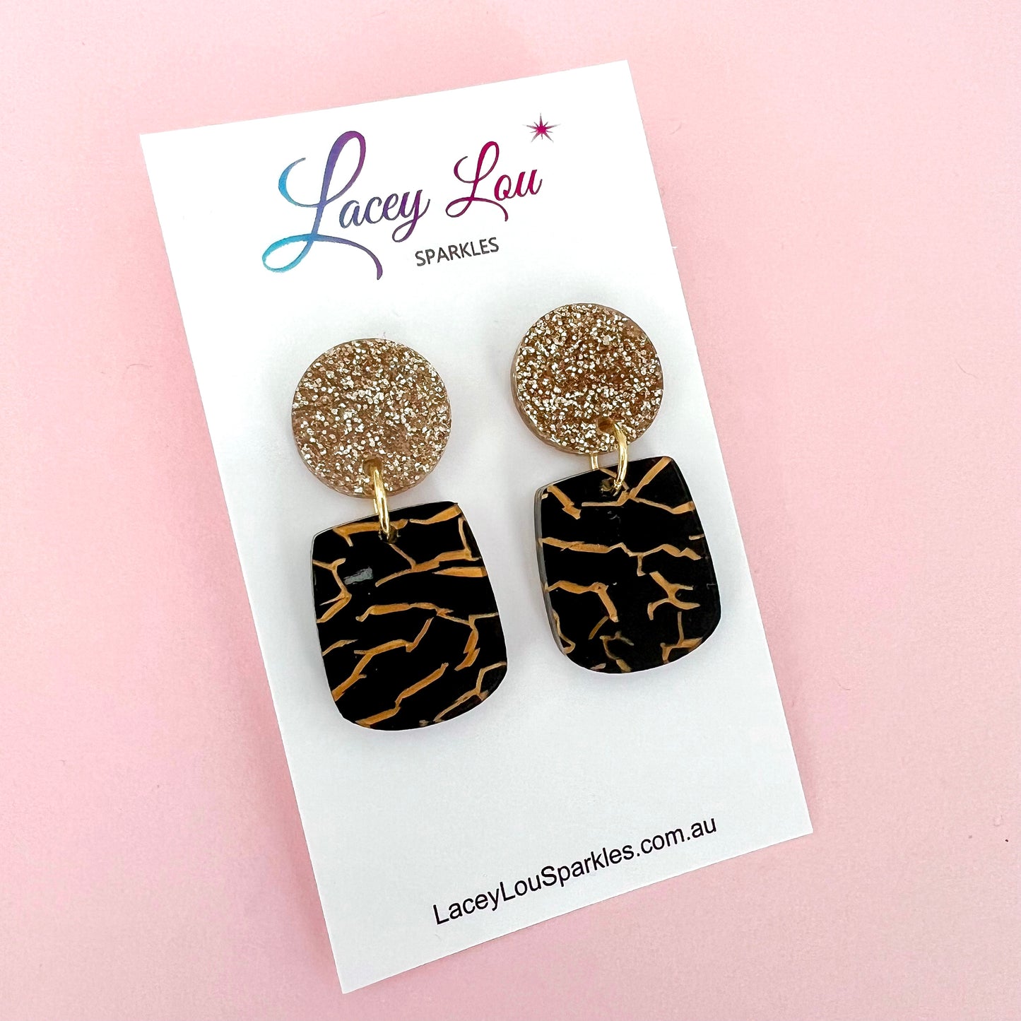 Small Black Tiger Acrylic Dangle Earring