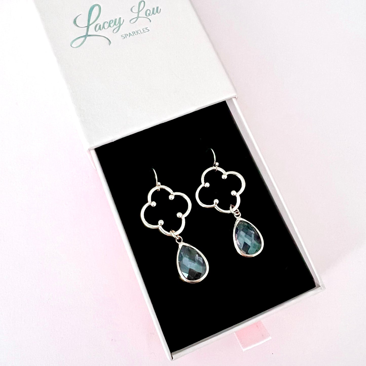 Camilla Pink Drop Earrings in Silver