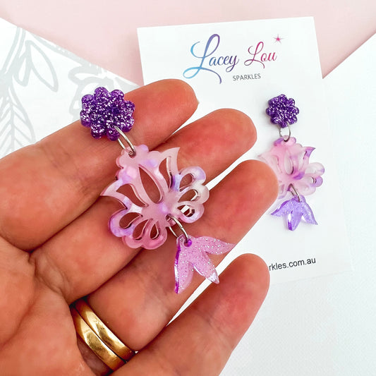 Mauve Blossom Dangles