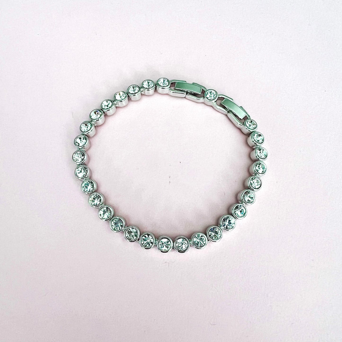 Gold Tennis Bracelet with Swarovski Crystals
