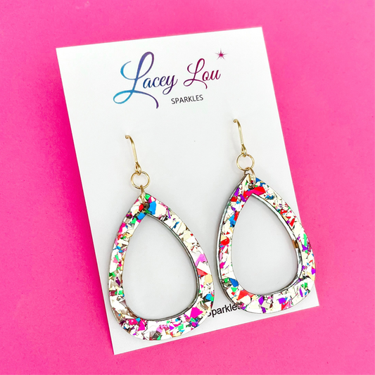 “Wendy” Party Gold Teardrop Acrylic Dangle Earrings