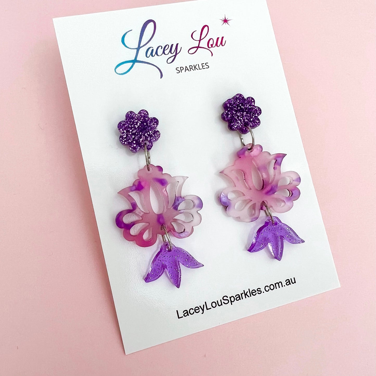 Mauve Blossom Dangles