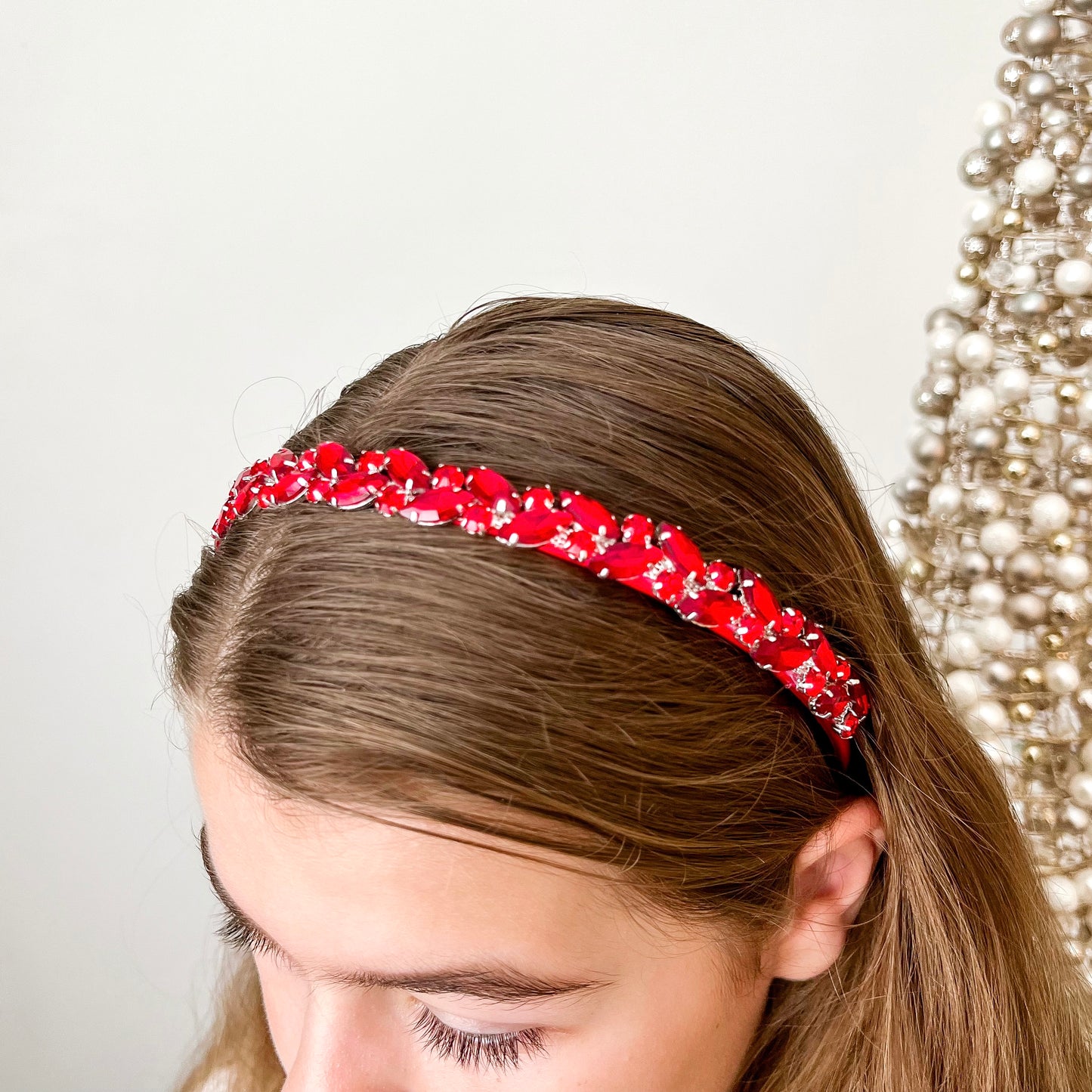 Red Rhinestone Christmas Headband