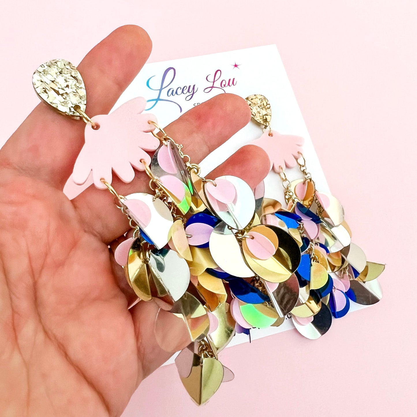 Sequin Diva Statement Dangles