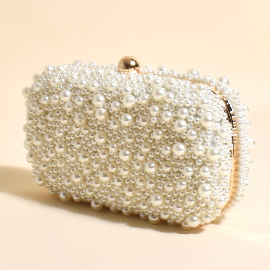 Luxe Faux Pearl Clutch Bag