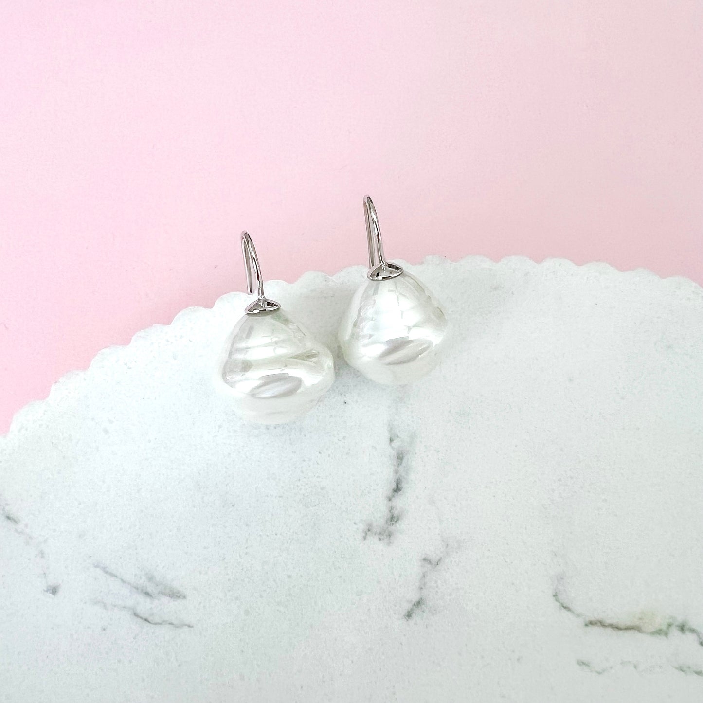 Medium Spanish Pearl Earrings - Ivory / Silver
