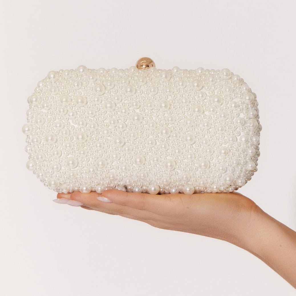 Luxe Faux Pearl Clutch Bag