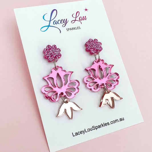 Pink Blossom Dangles