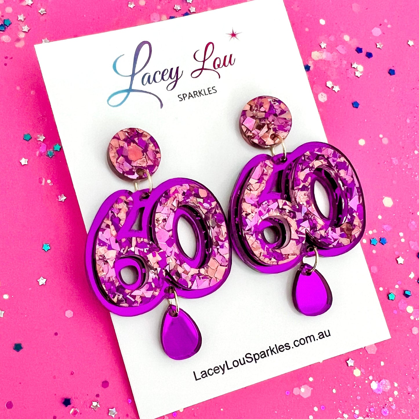 **PRE-ORDER**60th Birthday Earrings - Multiple Designs