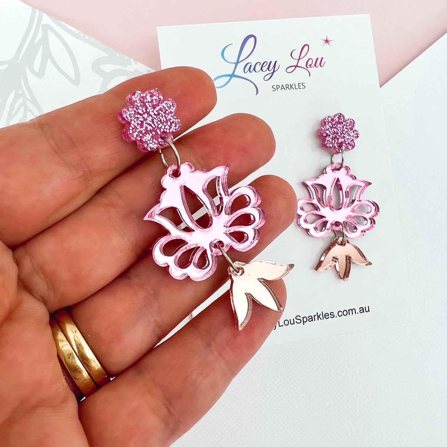Pink Blossom Dangles