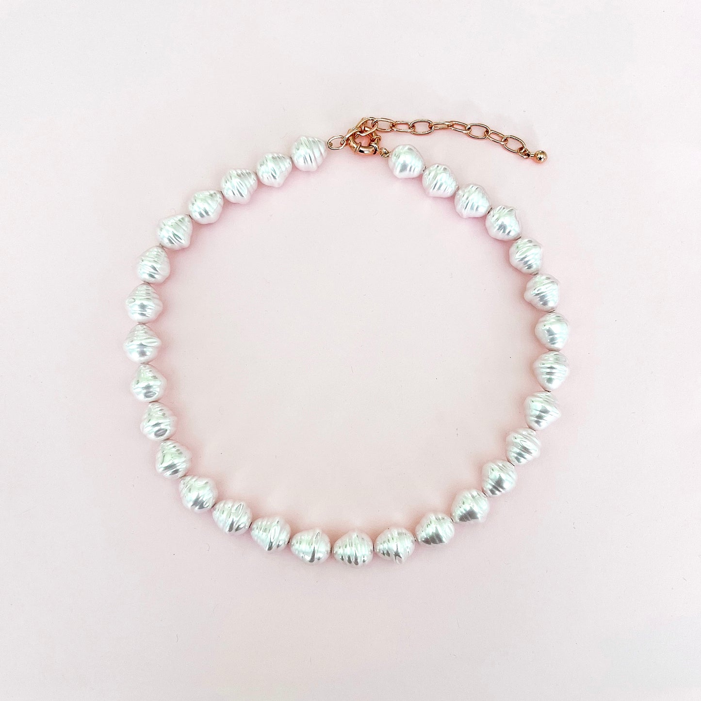 Spanish Pearl Necklace - Pale Pink / Rose Gold