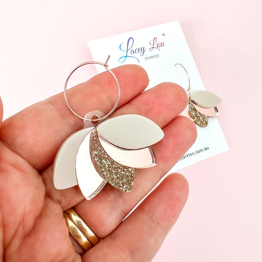 Neutral Bloom Acrylic Dangle Earring