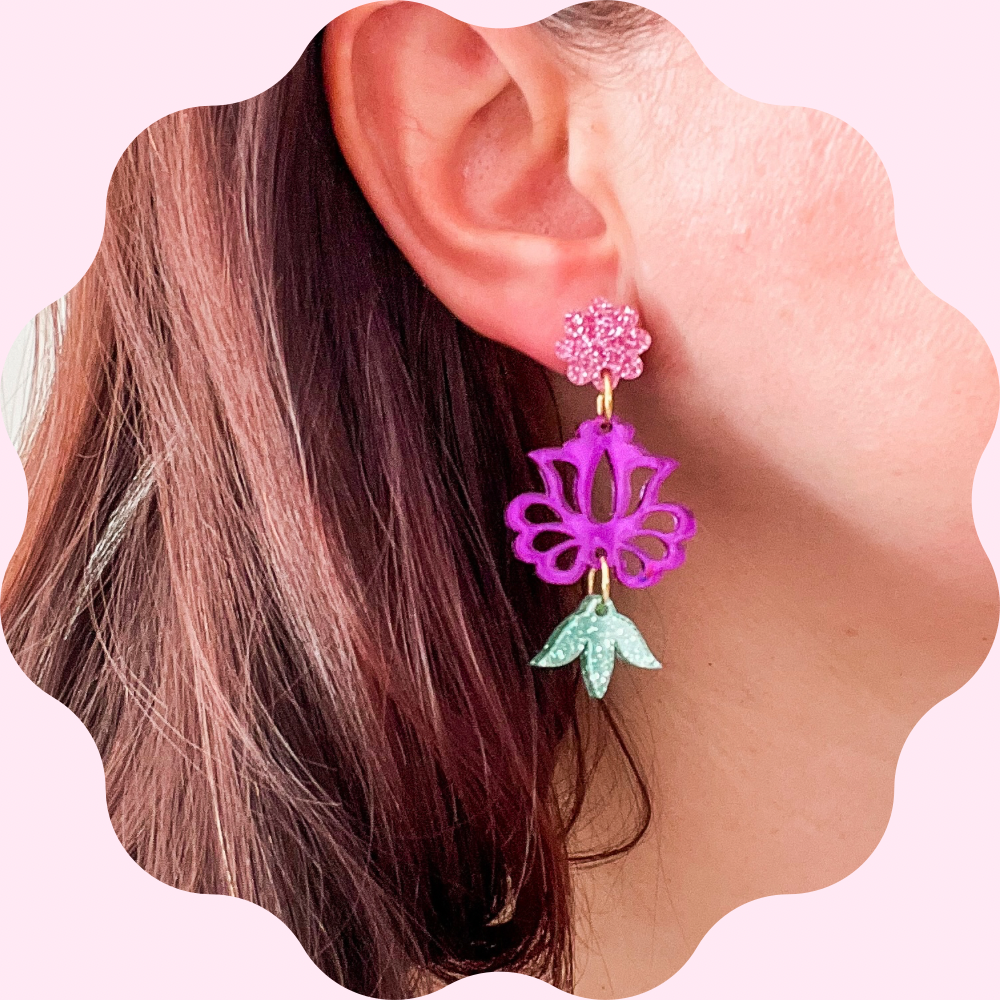 Purple Blossom Dangles