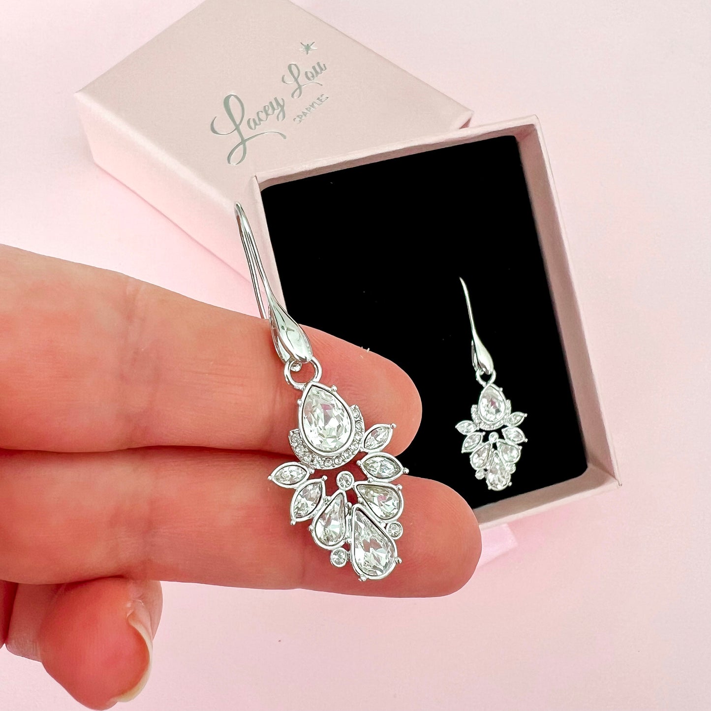 Emily Silver Bohemian Crystal Frill Earrings