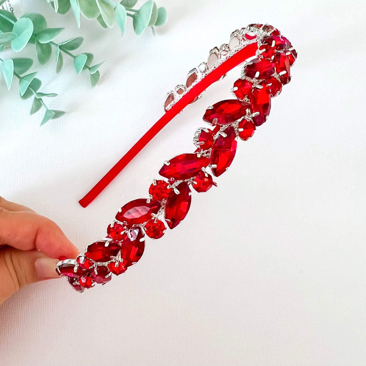 Red Rhinestone Christmas Headband