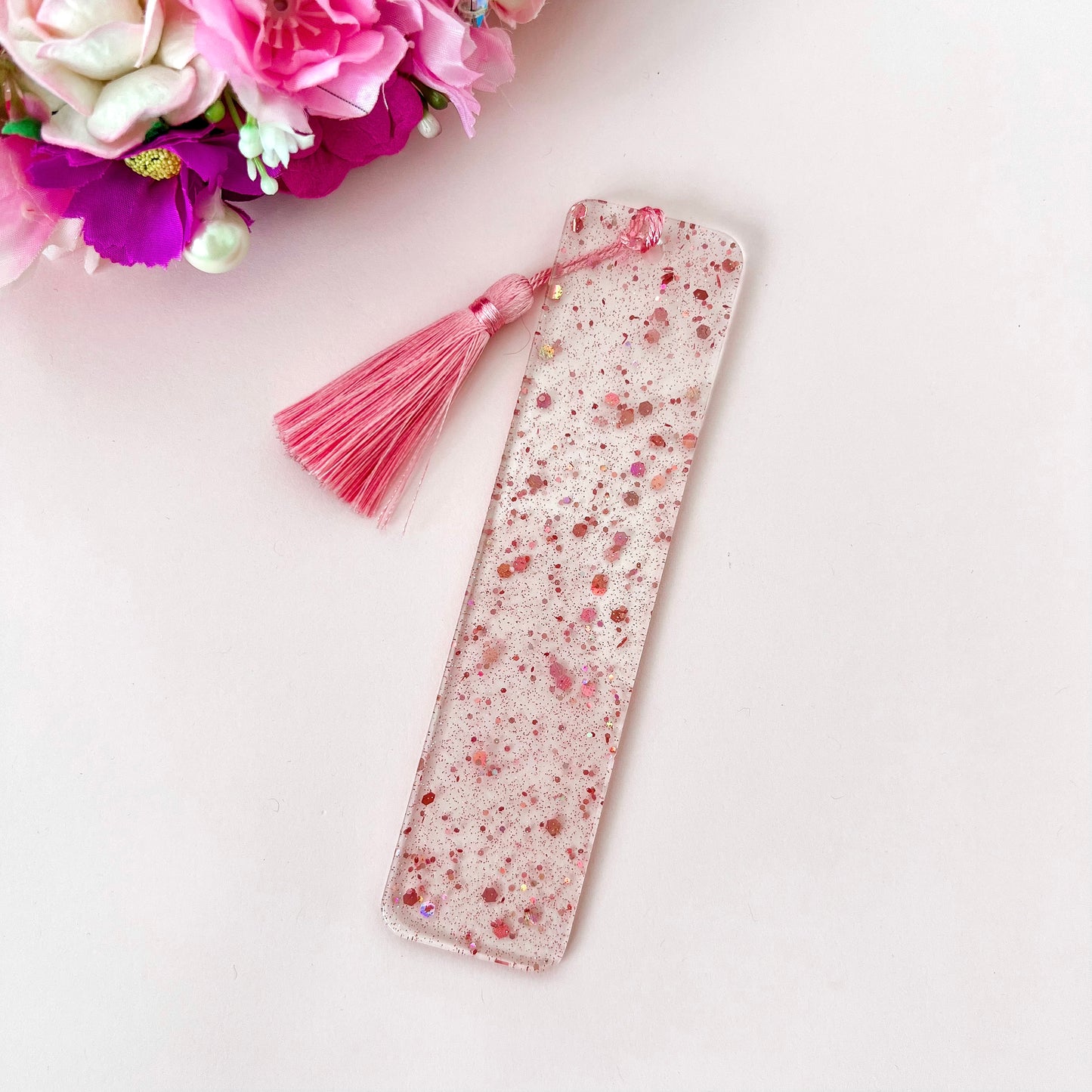 Glitter Acrylic Bookmark - Pink