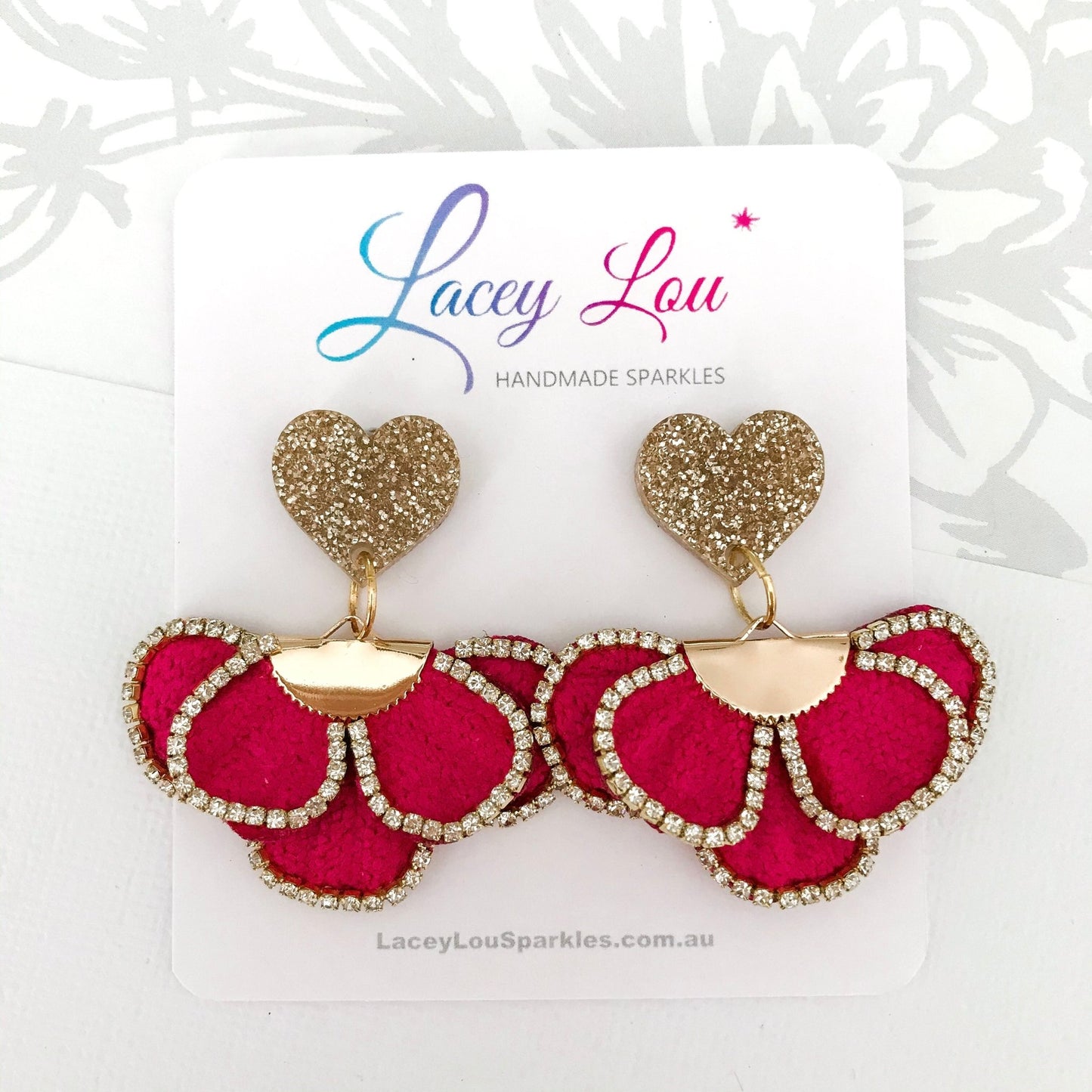 Blingy Frilly Tassel Earrings - Fuchsia - Lacey Lou Sparkles