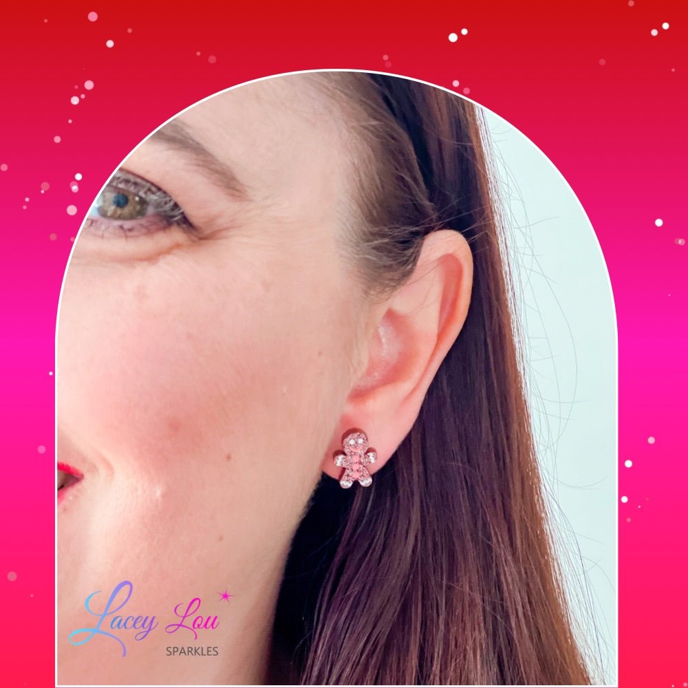 Christmas Gingerbread Stud Earrings - Lacey Lou Sparkles