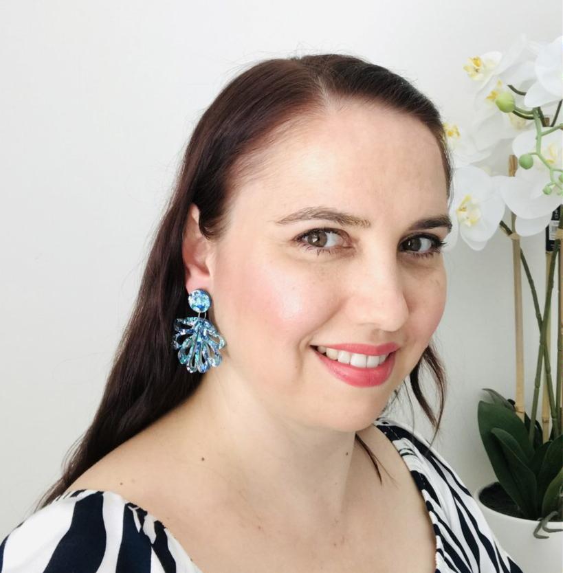 Ice Blue Chandelier Dangles - Statement Acrylic Earrings - Lacey Lou Sparkles