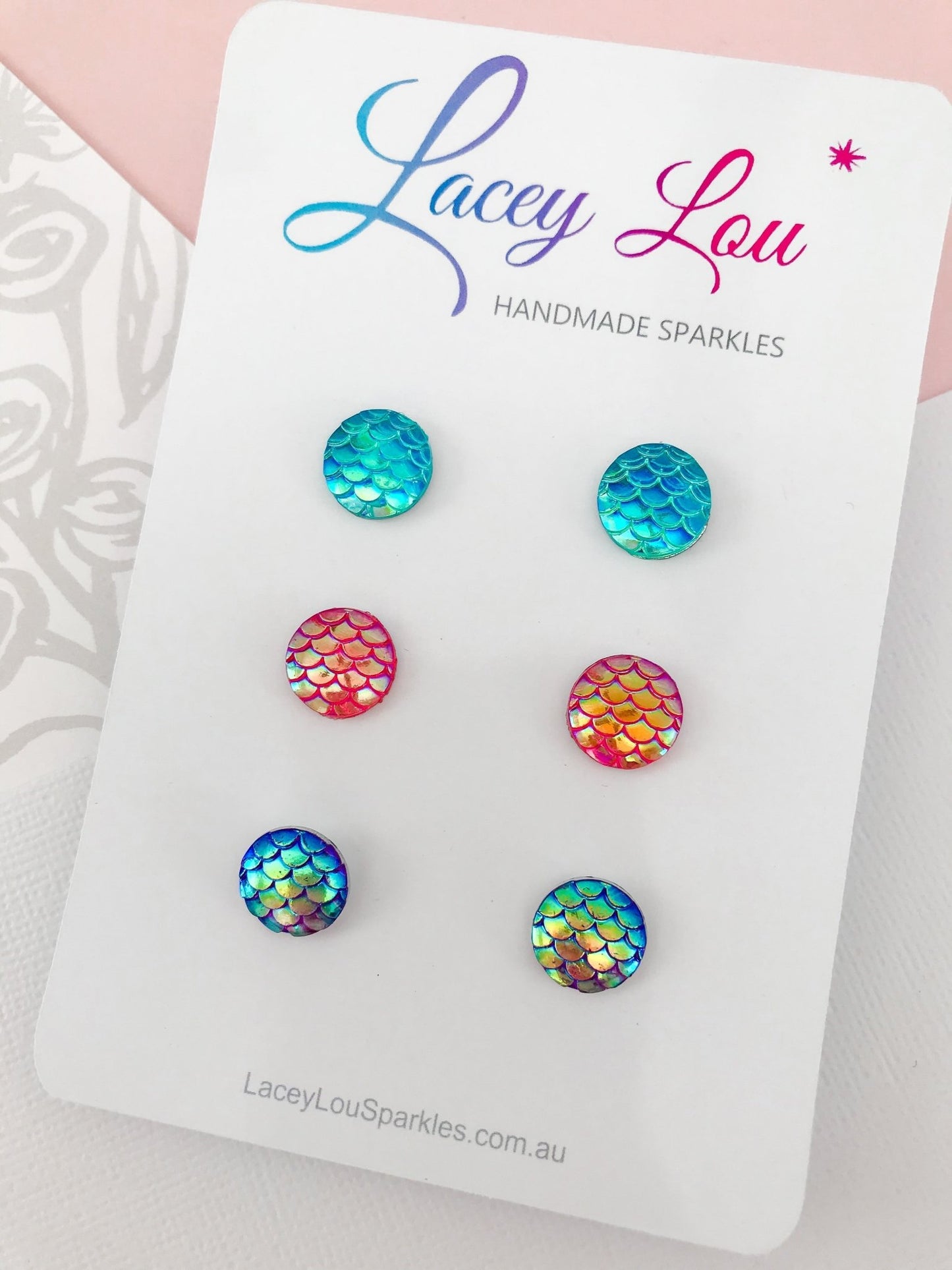 Iridescent Mermaid Stud Set - Lacey Lou Sparkles