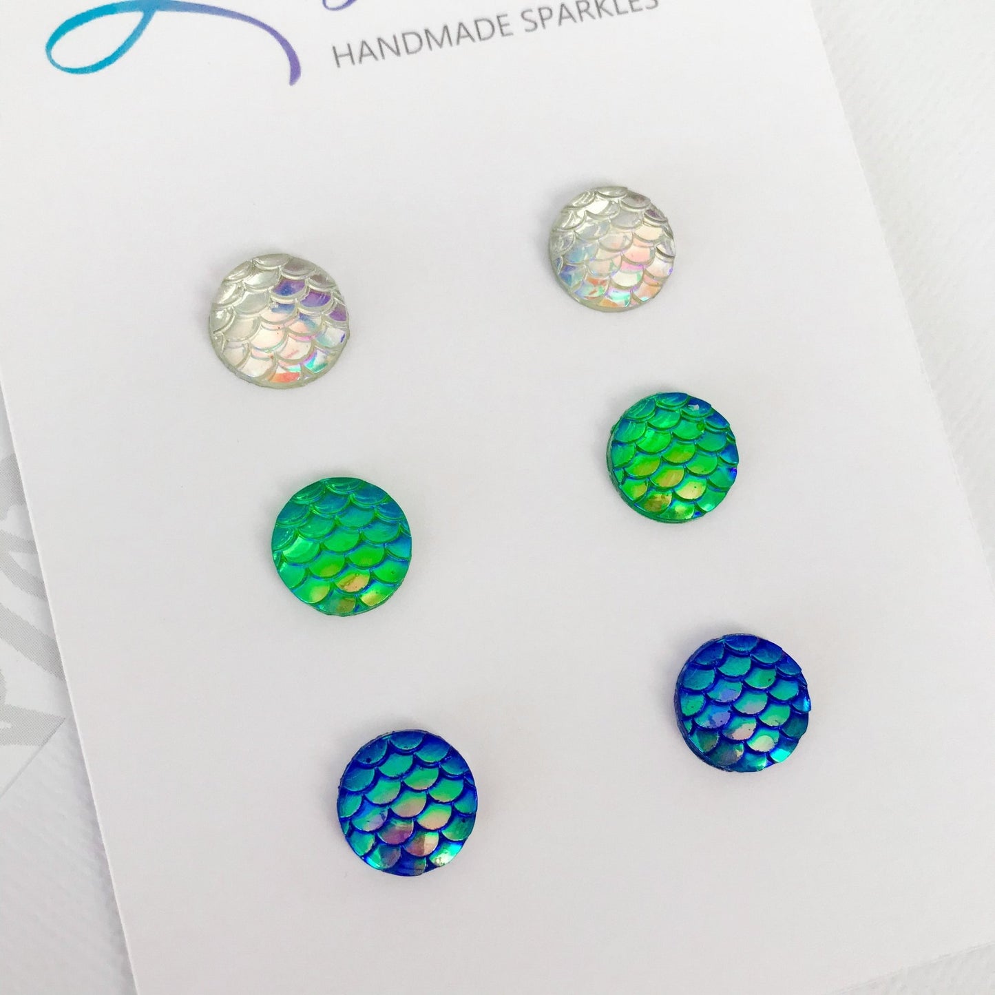 Iridescent Mermaid Stud Set - Lacey Lou Sparkles