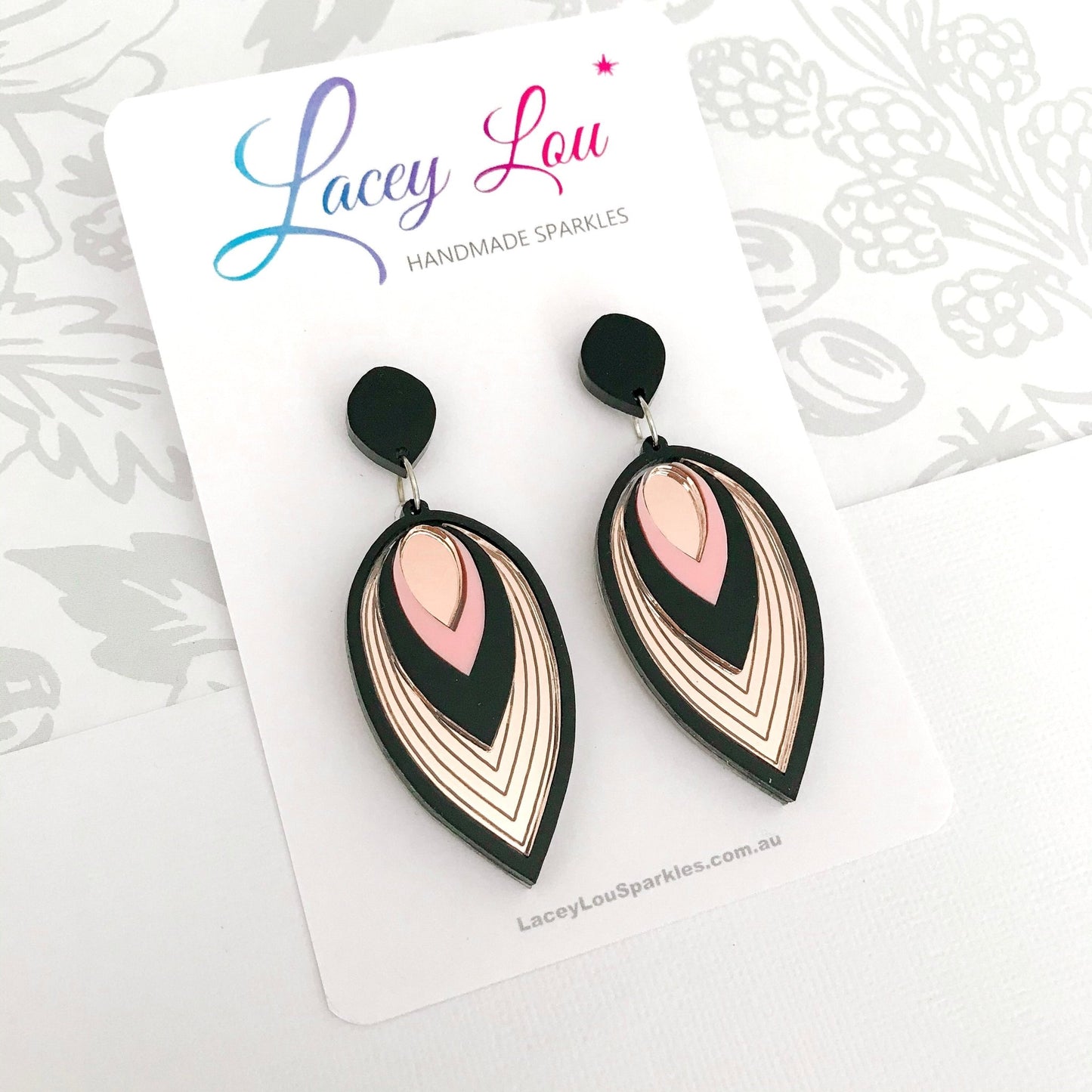 Large Luxe Teardrop Acrylic Dangle - Lacey Lou Sparkles