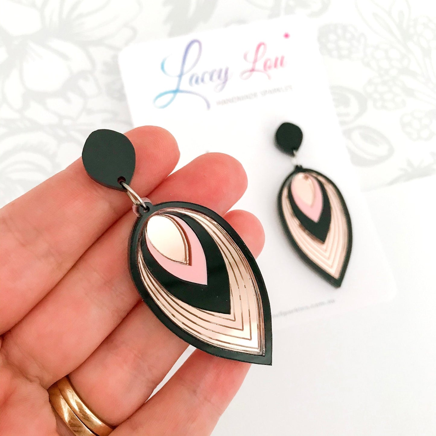Large Luxe Teardrop Acrylic Dangle - Lacey Lou Sparkles