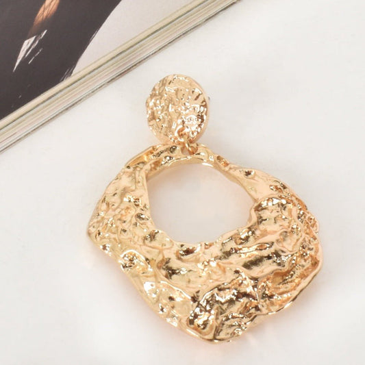 Leila Gold Abstract Hammered Metal Earrings - Lacey Lou Sparkles