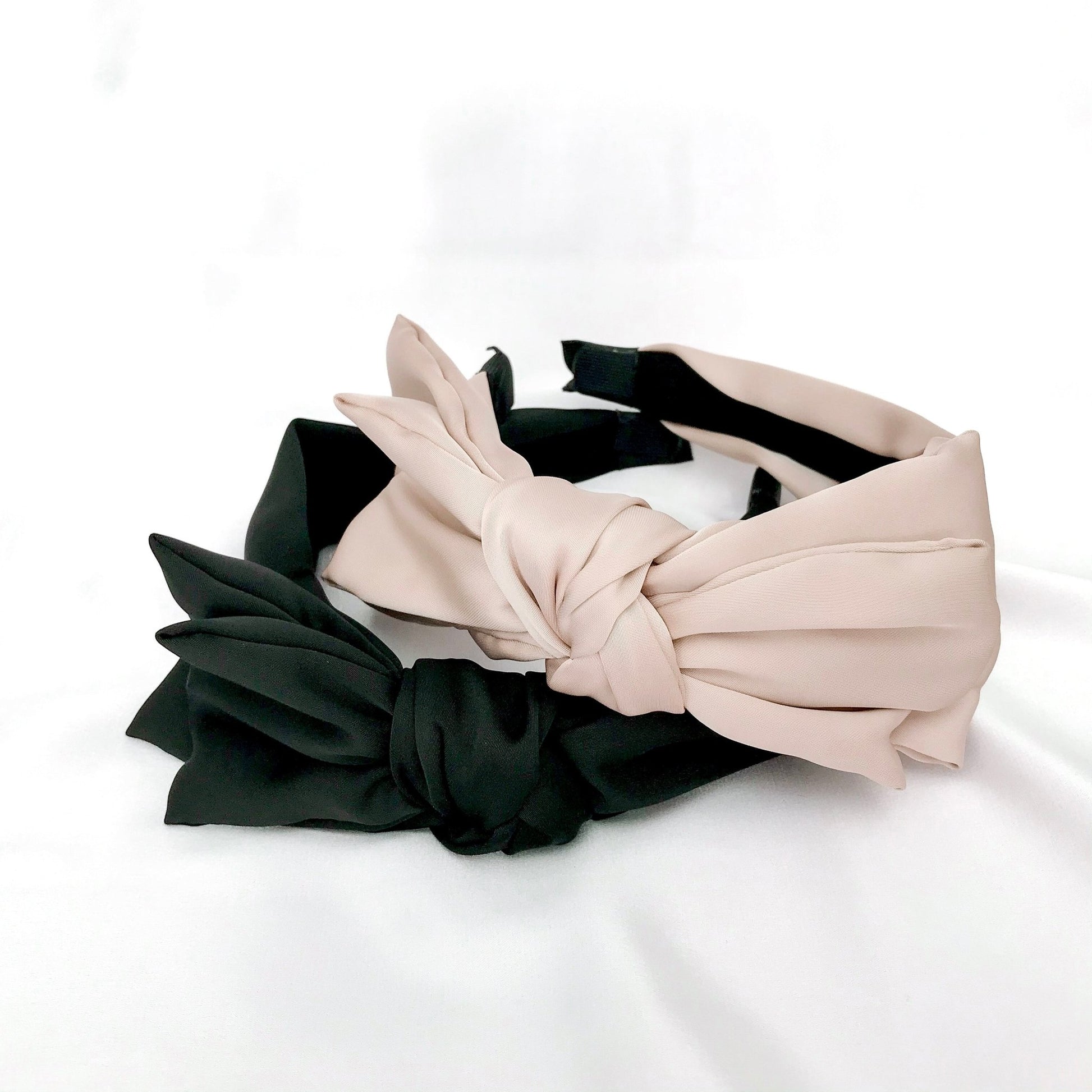 Luxe Large Bow Headband - Beige - Lacey Lou Sparkles