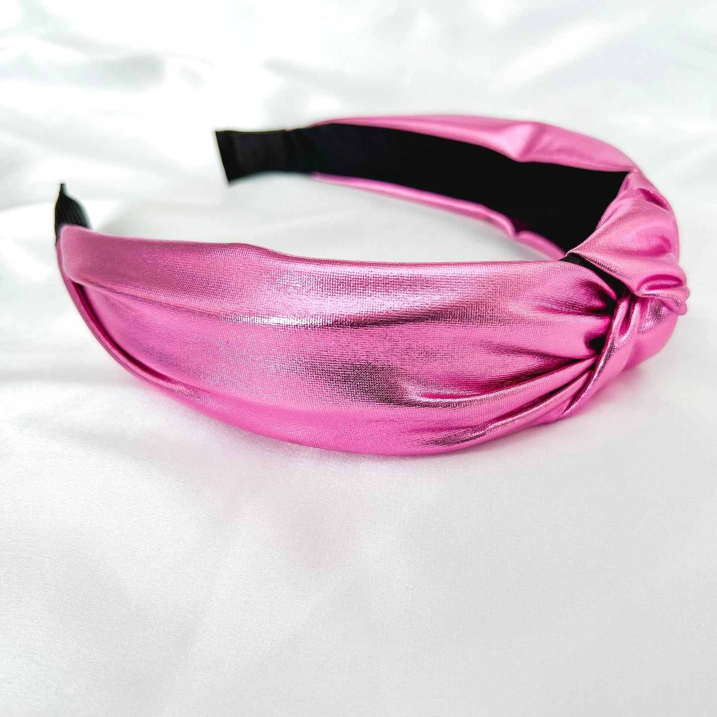 Metallic Pink Knotted Headband - Lacey Lou Sparkles