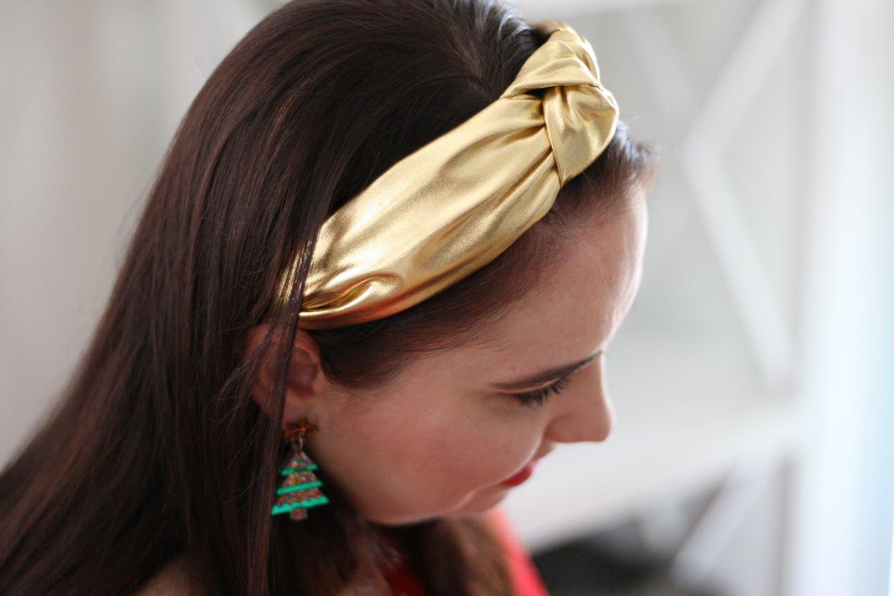 Metallic Pink Knotted Headband - Lacey Lou Sparkles