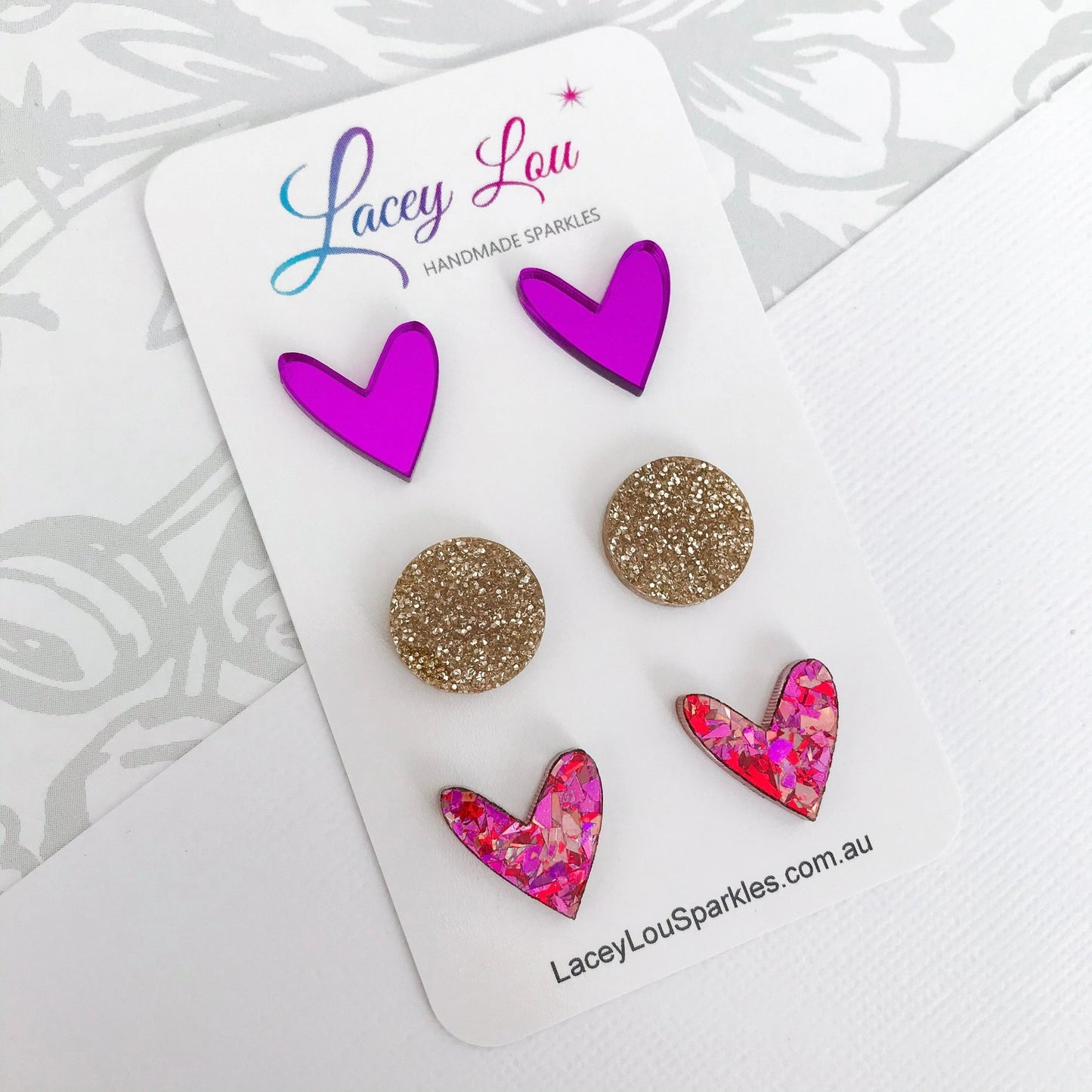 Mixed Acrylic Earring Stud Set - Lacey Lou Sparkles