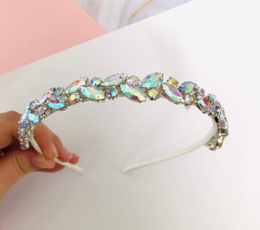 Rhinestone Crystal Headband - AB Crystal - Lacey Lou Sparkles