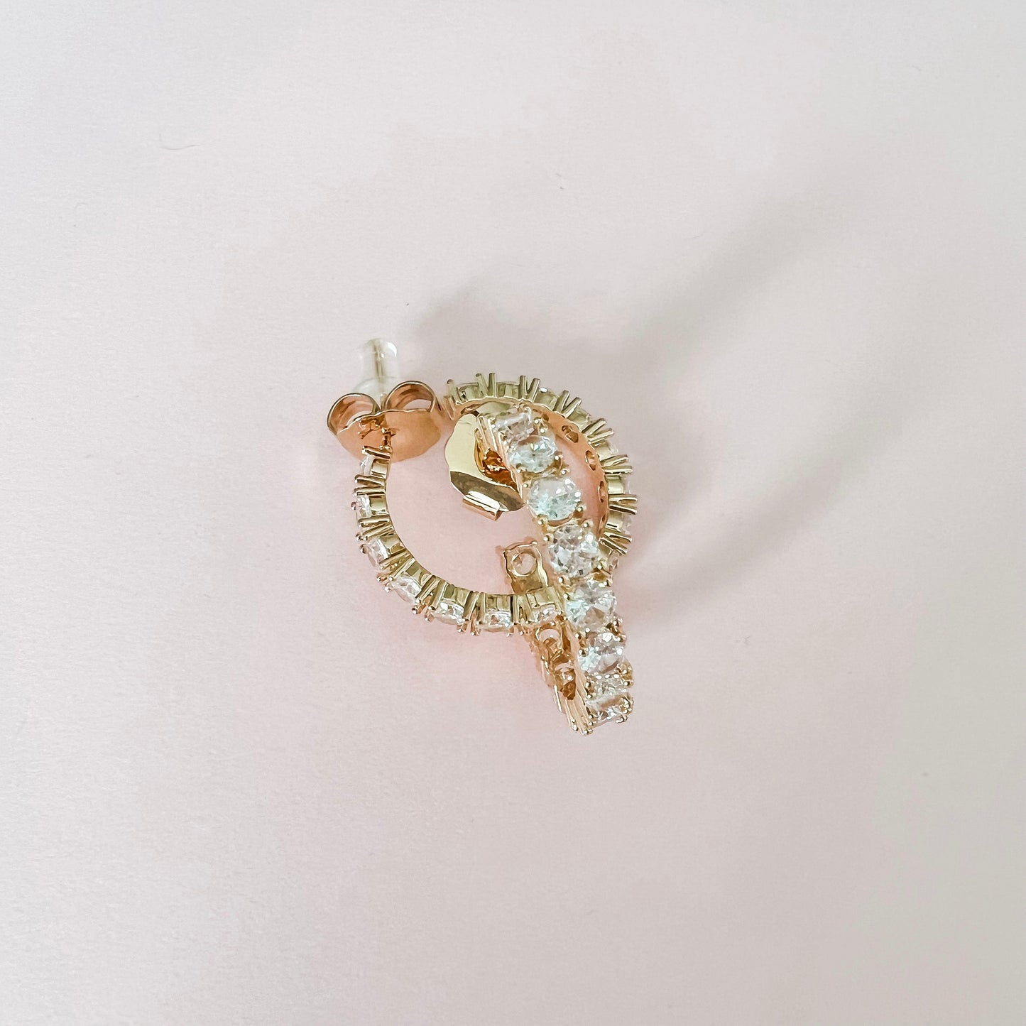 Sarah Gold Rhinestone Hoop Earrings - Lacey Lou Sparkles