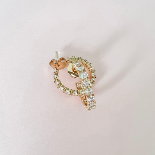 Sarah Gold Rhinestone Hoop Earrings - Lacey Lou Sparkles