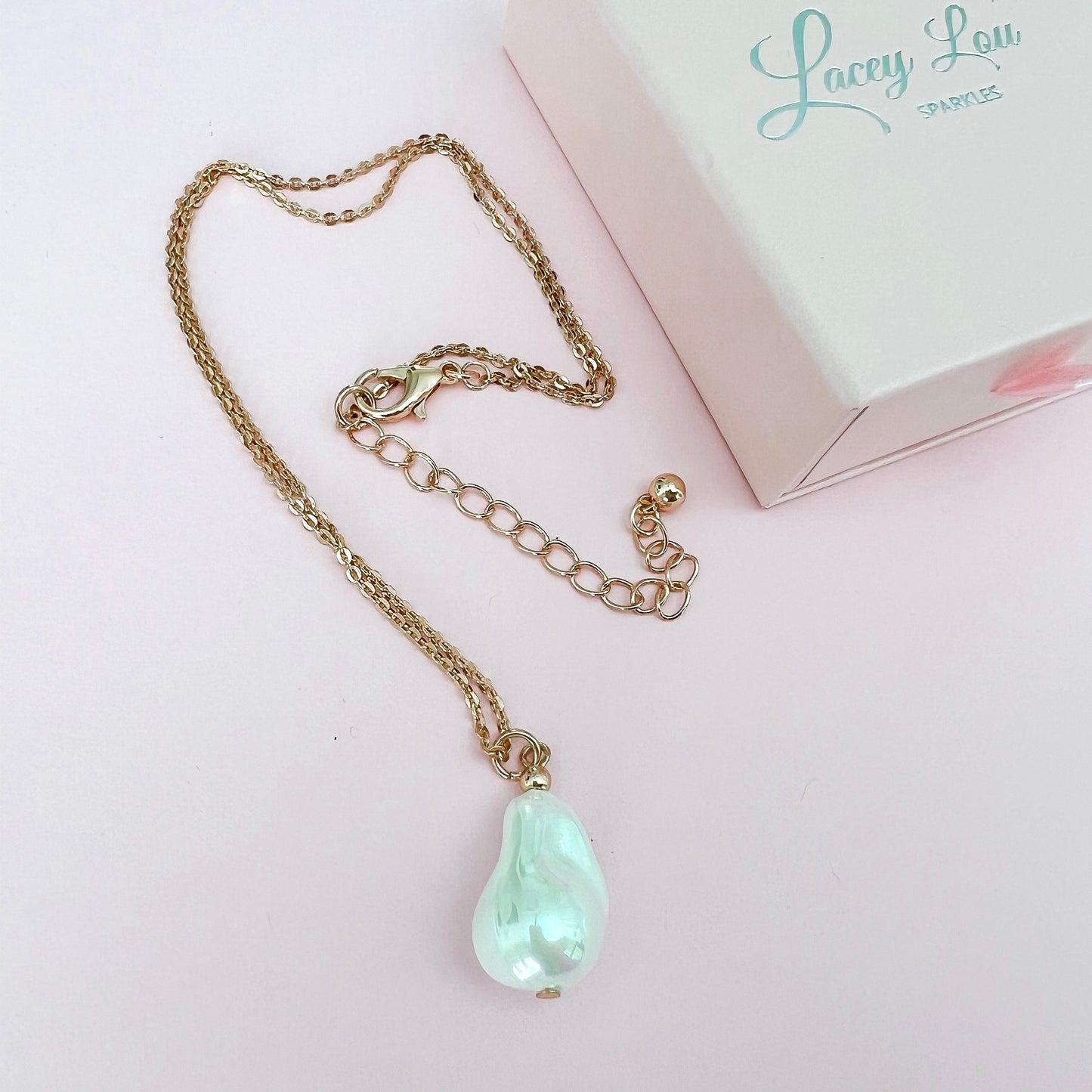 Shelly Baroque Pearl Necklace - Gold - Lacey Lou Sparkles