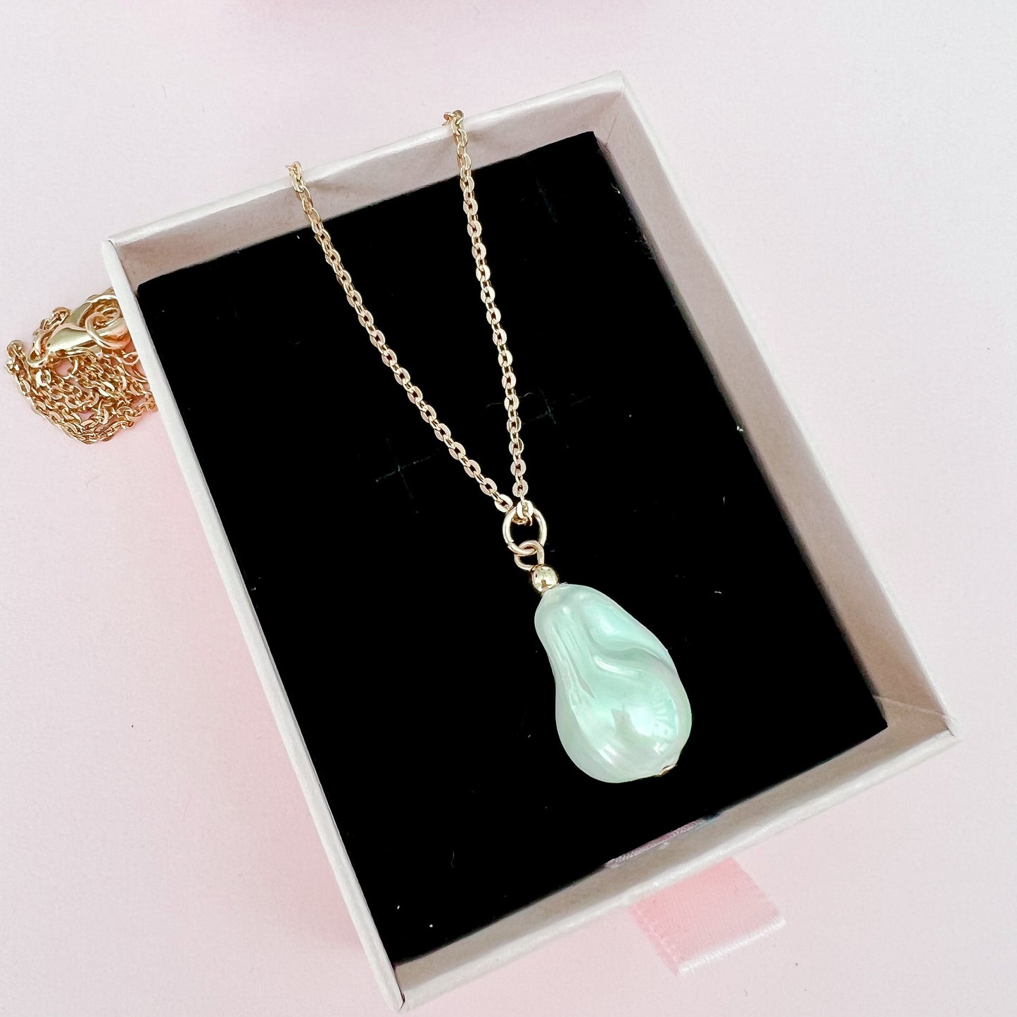Shelly Baroque Pearl Necklace - Gold - Lacey Lou Sparkles