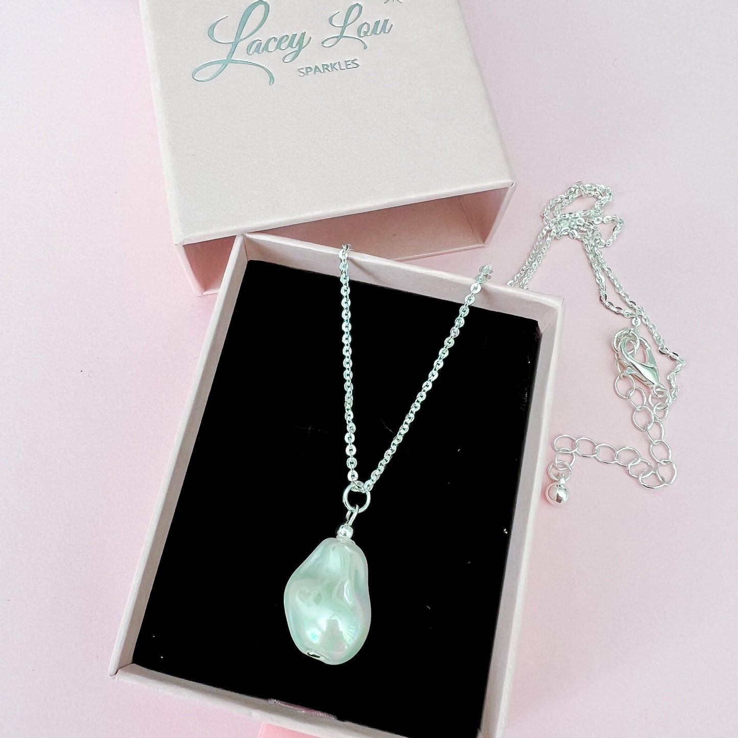 Shelly Baroque Pearl Necklace - Silver - Lacey Lou Sparkles
