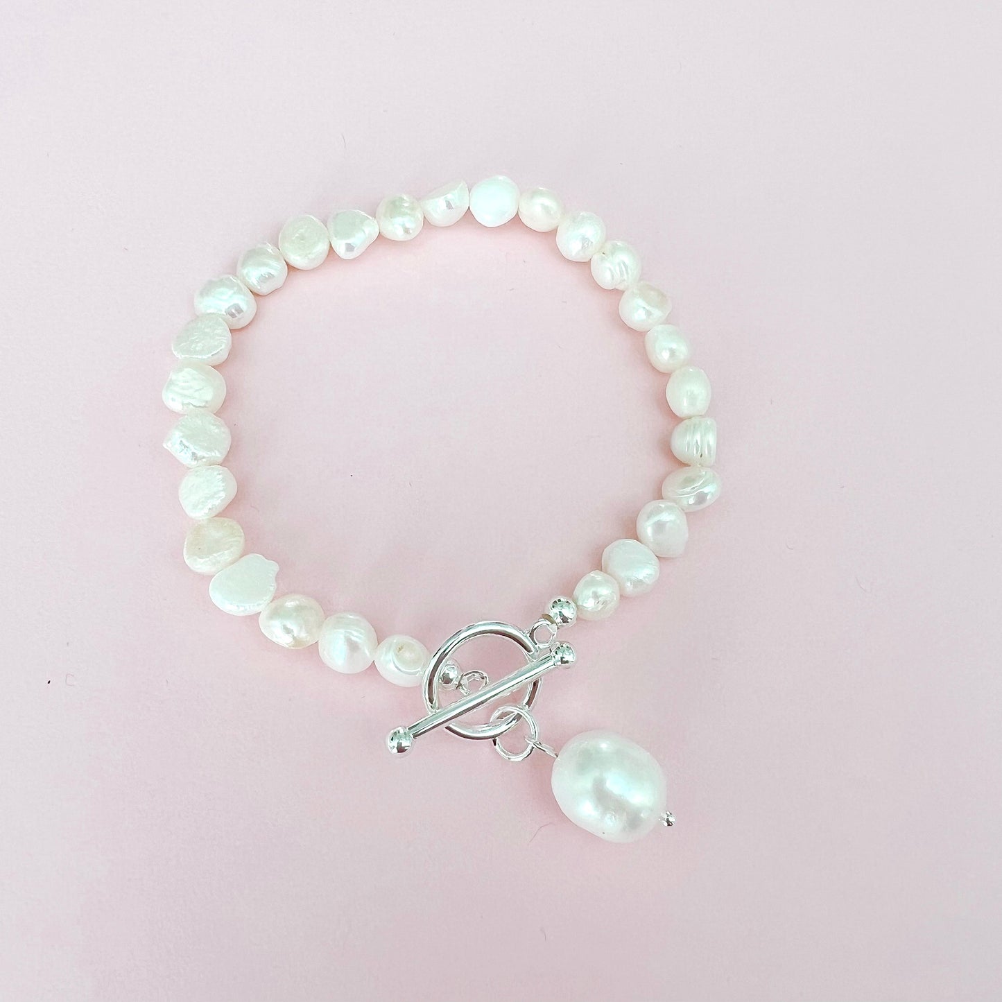 Shelly Pearl Bracelet - Silver - Lacey Lou Sparkles