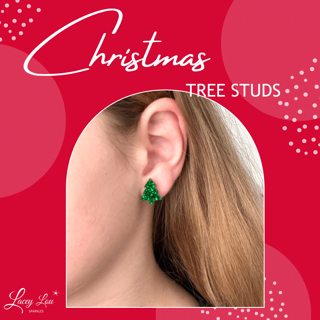 Small Christmas Tree Studs - over 20 colours - Lacey Lou Sparkles