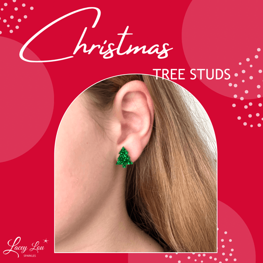 Small Christmas Tree Studs - over 20 colours - Lacey Lou Sparkles